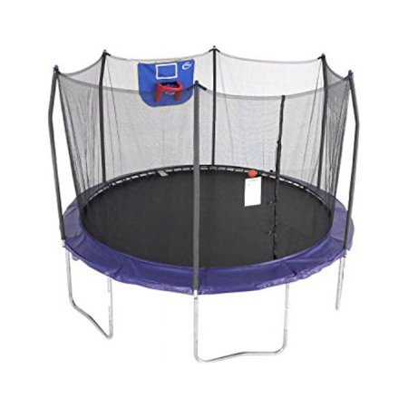 Skywalker Trampolines Jump N' Dunk Trampoline with Safety Enclosure and Basketball Hoop