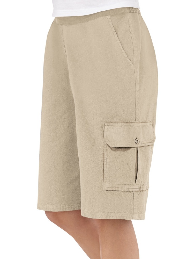 womens cargo shorts elastic waist