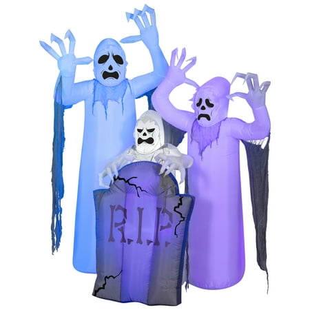 Halloween Airblown Inflatable ShortCircuit Ghosts Trio with Tombstone Scene by Gemmy Industries