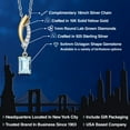thumbnail image 2 of 925 Silver and 10K Yellow Gold Sky Blue Aquamarine and White Lab Grown Diamond Pendant Necklace for Women | 0.53 Cttw | Gemstone March Birthstone | Emerald Cut 6X4MM | With 18 inch Chain, 2 of 6