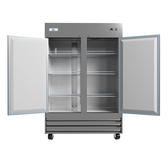 54in. 49cu.ft Commercial Reach in Freezer, Stainless Steel, Solid 2 Door Upright Fan Cooling freezer, NSF certified