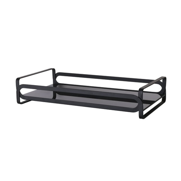 ELLE Paris Noir Rectangular Vanity Tray, Black, 12.8"x 6.7"x 2.7"