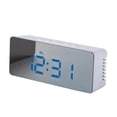thumbnail image 2 of Reloj Despertador Multifunción Relojes Digitales LED - Temperatura / Modo de lámpara / Snooze / Espejo de Maquillaje - Rectángulo, azul Rectángulo luz LED azul Colco LED Despertador Digital de Viaje, 2 of 4