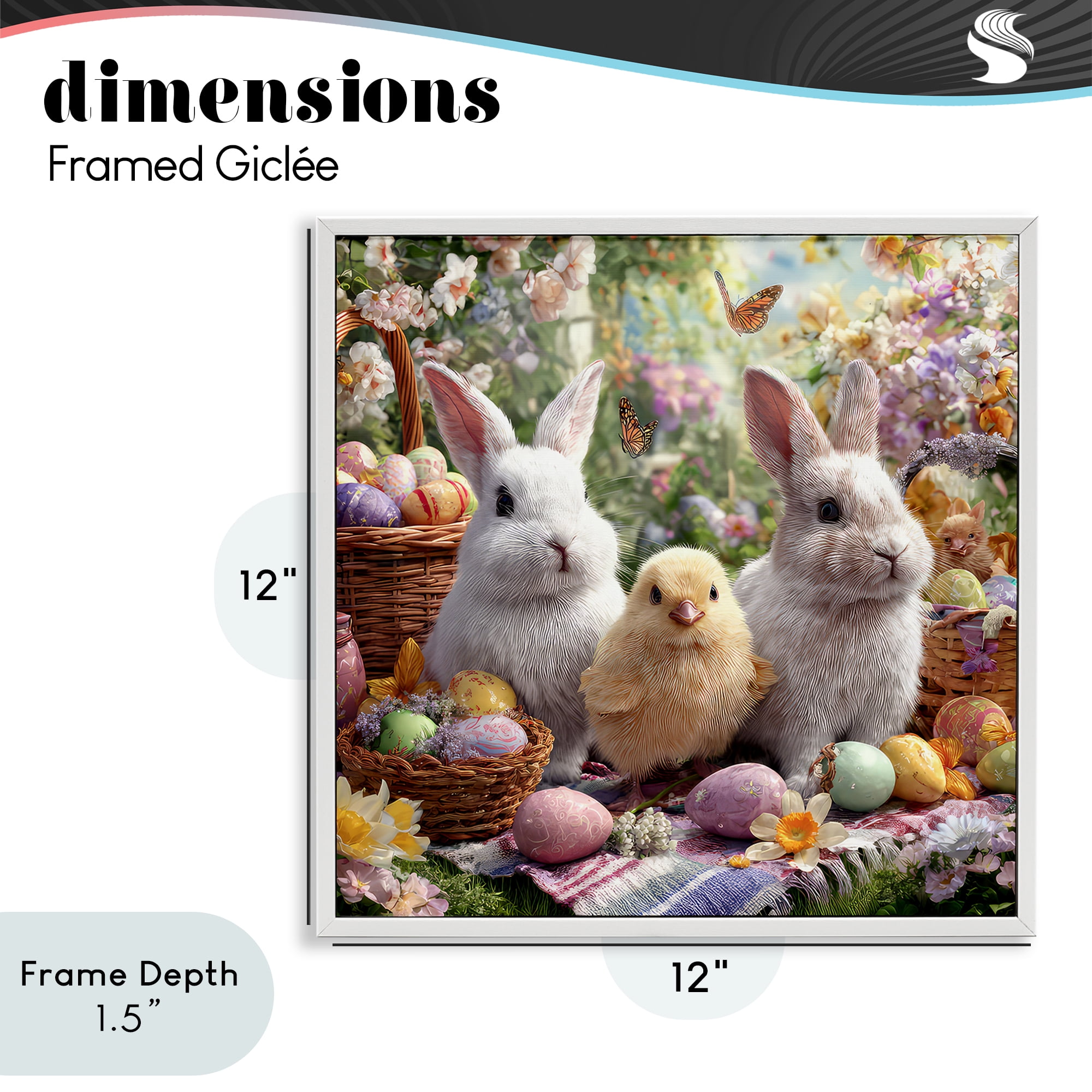 Stupell Industries Easter Animals & Eggs White Framed Giclee Art, design by The Wands Want