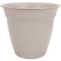 The HC Companies 20 Inch Eclipse Round Planter with Saucer - Indoor Outdoor Plant Pot for Flowers, Vegetables, and Herbs, Cottage Stone
