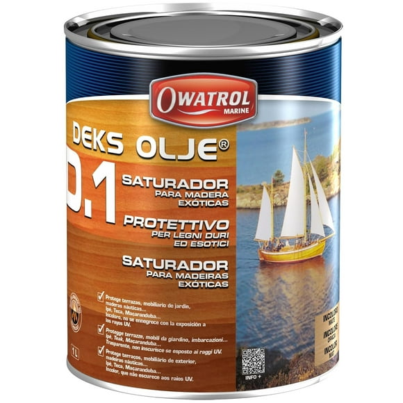 Owatrol D1 Penetrating Wood Oil for Exterior Weathered Hard Soft Wood - Deep Protection, Restores Natural Oils, Clear Matte Finish, Wood Stain Ideal for Furniture, Fence, Siding, Boat Decks - 1L