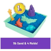 Kinetic Sand Sandbox Set with Blue Sand, Tools & Storage