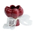 thumbnail image 2 of Qocolcyl Tulip-Shaped Ceramic Bud Vase,Small Flower Vase with Ribbon Bow, Glossy Finish, Leakproof,for Home Wedding Table Decor, 2 of 6