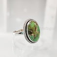 thumbnail image 3 of Natural Green Copper Turquoise Ring, Turquoise Ring, December Birthstone, Simple Band, 925 Sterling Silver, Womens Ring, Christmas, Thanksgiving, Handmade, Statement Jewelry, Natural Turquoise Ring, 3 of 6