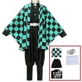 thumbnail image 2 of Slayer Kimetsu No Yaiba Tanjirou Kamado Cosplay disfraz Kimono Navidad uniforme de animé conjunto para niños adultos, 2 of 4