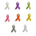 thumbnail image 2 of Altotux 1.75" X 1.25" Self Adhesive Awareness Ribbon Embroidered Patch Yellow Pink White Lime Purple Orange Gray Applique Sticker Iron Sew On (Gray), 2 of 2