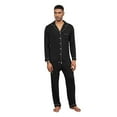 thumbnail image 2 of Zshosam Mens Pajamas Set Classic Long Sleeved and Long Pants Sleepwear Loungewear(Black,XL), 2 of 5