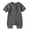 Grey, variant on ZAXARRA Newborn Baby Short Sleeve Jumpsuit Solid Color Knit Rib O Neck Button Romper