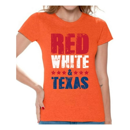 Awkward Styles Red White & Texas Shirt for Women American Women USA Flag Shirts Texas Tshirt 4th of July Shirts for Women Patriots Tshirt Gifts from Texas USA Shirts for Women USA Women's (Best Gifts From Texas)