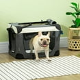 thumbnail image 2 of PawHut 24" Foldable Pet Carrier, Portable Cat Carrier w/ Removable Mat Grey, 2 of 10
