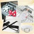 thumbnail image 6 of 12 PCS Imitation Leather Luggage Tag Straps 7.8inch Floral White Leather Luggage Tag Loops with Alloy Buckle Suitcase Name Strap Tag Holders for Suitcases Backpacks Hanging Accessories DIY, 6 of 6