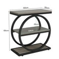 thumbnail image 3 of Tribesigns 3-Tier Narrow End Table with Black Metal Frames, Industrial Wood Side Table for Living Room, Slim Nightstand for Bedroom, Grey, 3 of 9