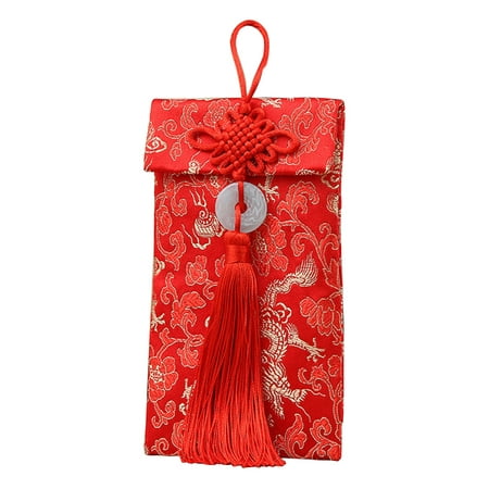 

TINYSOME Chinese Silk Red Envelope Embroidery Chinese Knot Tassel Lucky Bag for New Year Spring Festival Blessing Good Luck