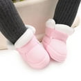 thumbnail image 5 of Baby Girls Boys Plush Snow Boots Soft Sole Anti-Slip Mid Calf Warm Winter Toddler Walking Shoes 12-18 Months, 5 of 11