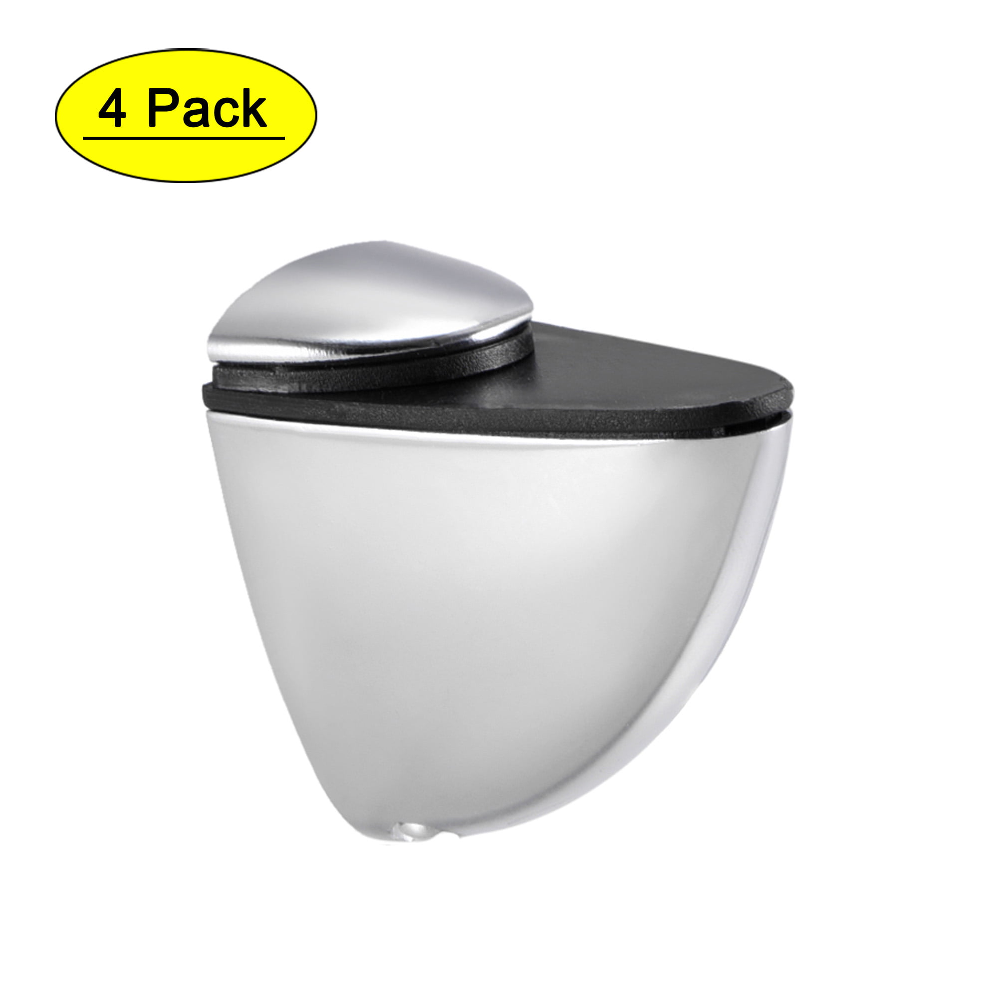 uxcell Zinc Alloy Bathroom Adjustable Guardrail Door Glass Shelf Clamp Brackets Clips Holder 4pcs 