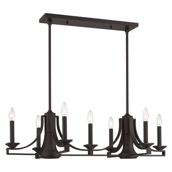 Livex Lighting Trumbull 9 Light Linear Chandelier in Bronze
