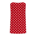 thumbnail image 4 of Tank Tops for Women under $5 Sleeveless Round-Neck Pleats Round Dot Printed T-shirt Red L, 4 of 6
