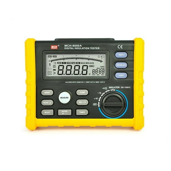 9850A Digital Insulation Resistance Tester Megohmmeter Storage Megaohm Resistance Meter Analog Digital Display