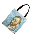 thumbnail image 3 of de hombro clásico con estampado de pintura al para mujer, de pya reutilizable con estampado de para el trabajo, libros, Auto BLESIY Bolso de lona Ladise, 3 of 6