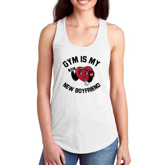 Gym Is My New Boyfriend Art Racerback Tank Women -Smartprints Designs, Female x-Large