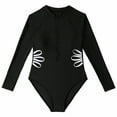 thumbnail image 6 of BOBOGOJP Girl's One Piece Rash Guard Long Sleeve Swimsuits Bathing Suit Black for Size 8-9 Years, 6 of 9