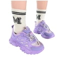 thumbnail image 2 of LTTVQM Girls Sneakers Lace Up Non-Slip Gum Sole Lightweight Outdoor Running Orthopedic Shoes Mesh Breathable Walking Shoes Purple 12 Little Kid, 2 of 4