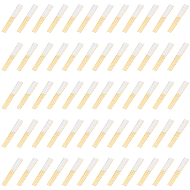 Abanico de bambú de papel en blanco plegable DIY Para práctica manual dibujo de caligrafía 50 Uds Hugtrwg Para estrenar