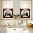thumbnail image 4 of Merry Christmas Kitchen Curtains Tiers and Valances Set, Trees Xmas Tree Winter Red Black Buffalo Check Plaid Rod Pocket Valance Short Window Treatment Decor Curtains, 27.5"x36", 3 Pieces Set, 4 of 5