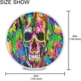 thumbnail image 4 of Dreamtimes Halloween Tablecloth 60",Colorful Skull Party Lace Round Table Cloth Water Resistant Spill Proof Large Table Cover for Kitchen BBQ Dining Party, 4 of 7