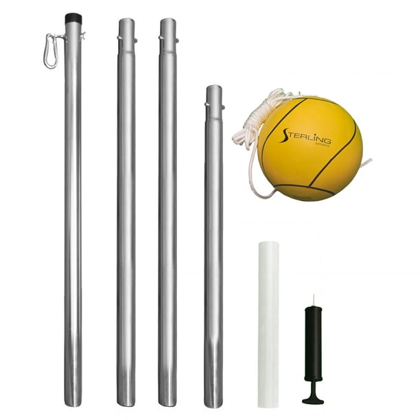 Sterling Sports Compact Tetherball Ball and Rope Pole Set for Outdoor Backyard