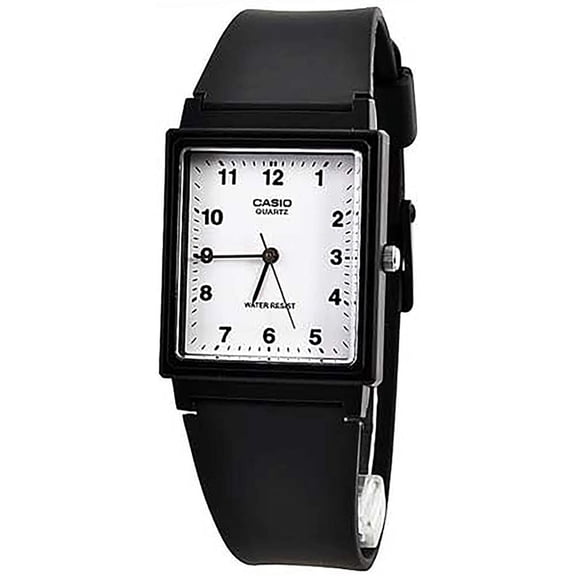 Casio General Men's Black Resin Band with White Dial Analog Watch MQ-27-7B