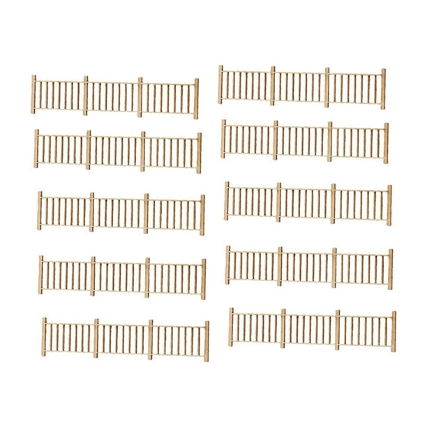 10 vallas decorativas en miniatura, escala 1:50, hechas de madera, para maquetas de ferrocarriles y Estilo D