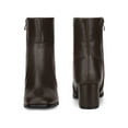 thumbnail image 5 of BLISSFUL STEP Women's Ankle Boots Chunky Heel Square Toe Side Zip Faux Leather Booties Coffee 5.5, 5 of 5