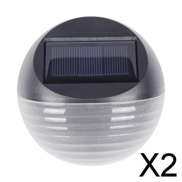 Juego de 2 apliques solares blancos para jardín y 2 piezas