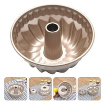 ETHZZLE Novelty Cake Pans Golden Round Nonstick Baking Mold for Recipients 1Set