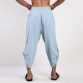 thumbnail image 4 of Zszcpp Linen Pants Men Long Brief Style Lace Up Solid Color Breathable Large Pocket Cropped Daily Trousers Casual Trouser, 4 of 5