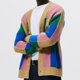 thumbnail image 4 of Mens Casual Colorblock V-Neck Cardigan Sweater Long Sleeve Button Down Overcoat, 4 of 8