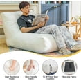 thumbnail image 5 of LinkRomat Bean Bag Chair with Memory Foam, 55.9" Wide Faux Suede Lounger for Living Room & Bedroom, No Assembly, Without Ottoman (White)​​, 5 of 8