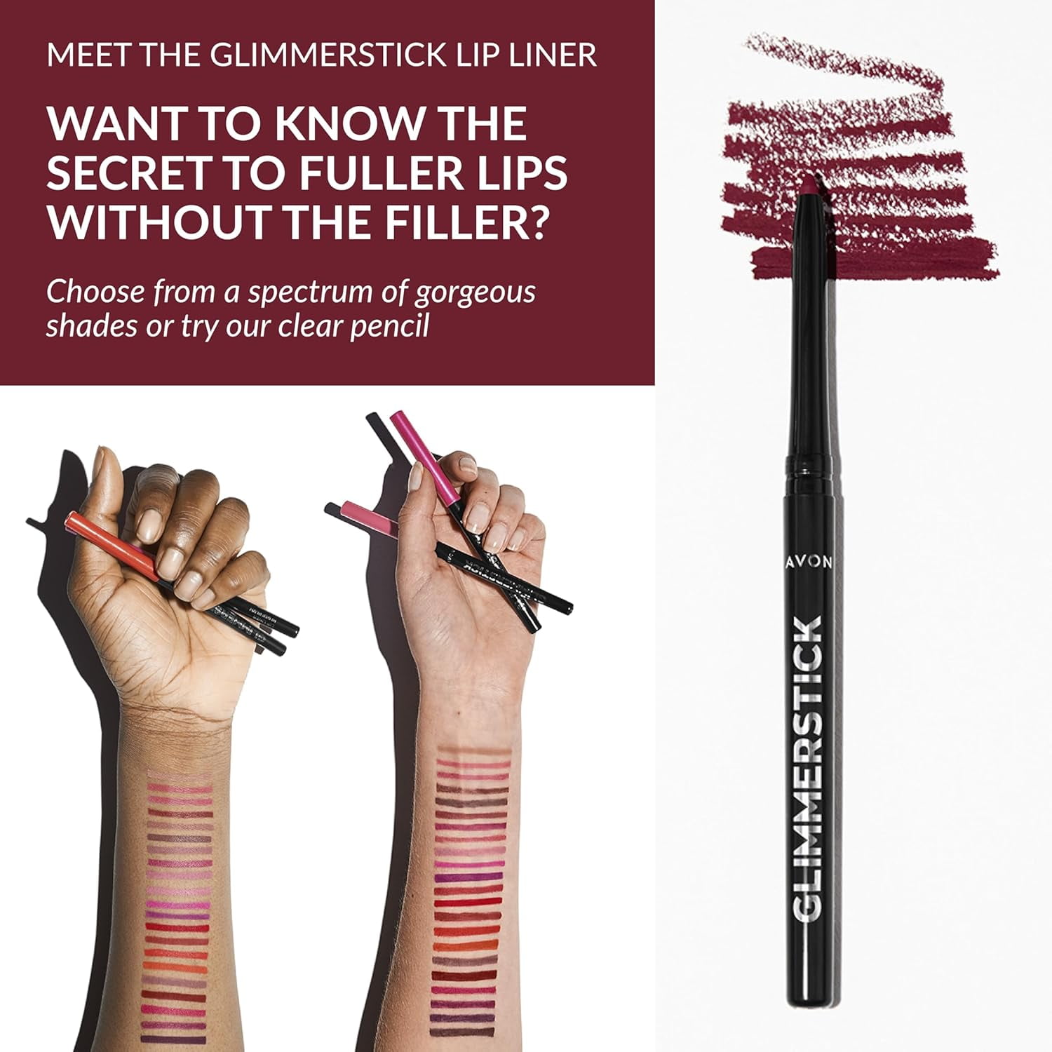 Avon Glimmersticks Retractable Lip Liner / CHERRY JUBILEE / SET OF 4