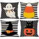 thumbnail image 1 of Set Of 4 Halloween Black Cat Ghost Throw Pillow Cover, Home Decor Pillow Case Sofa Cushion Cover 18 X 18 In, Halloween Decoration, Indoor Outdoor Deco, 1 of 5