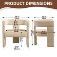 thumbnail image 3 of Finnhomy Modern Velvet Barrel Dining Chairs, Set of 1, 3 of 6