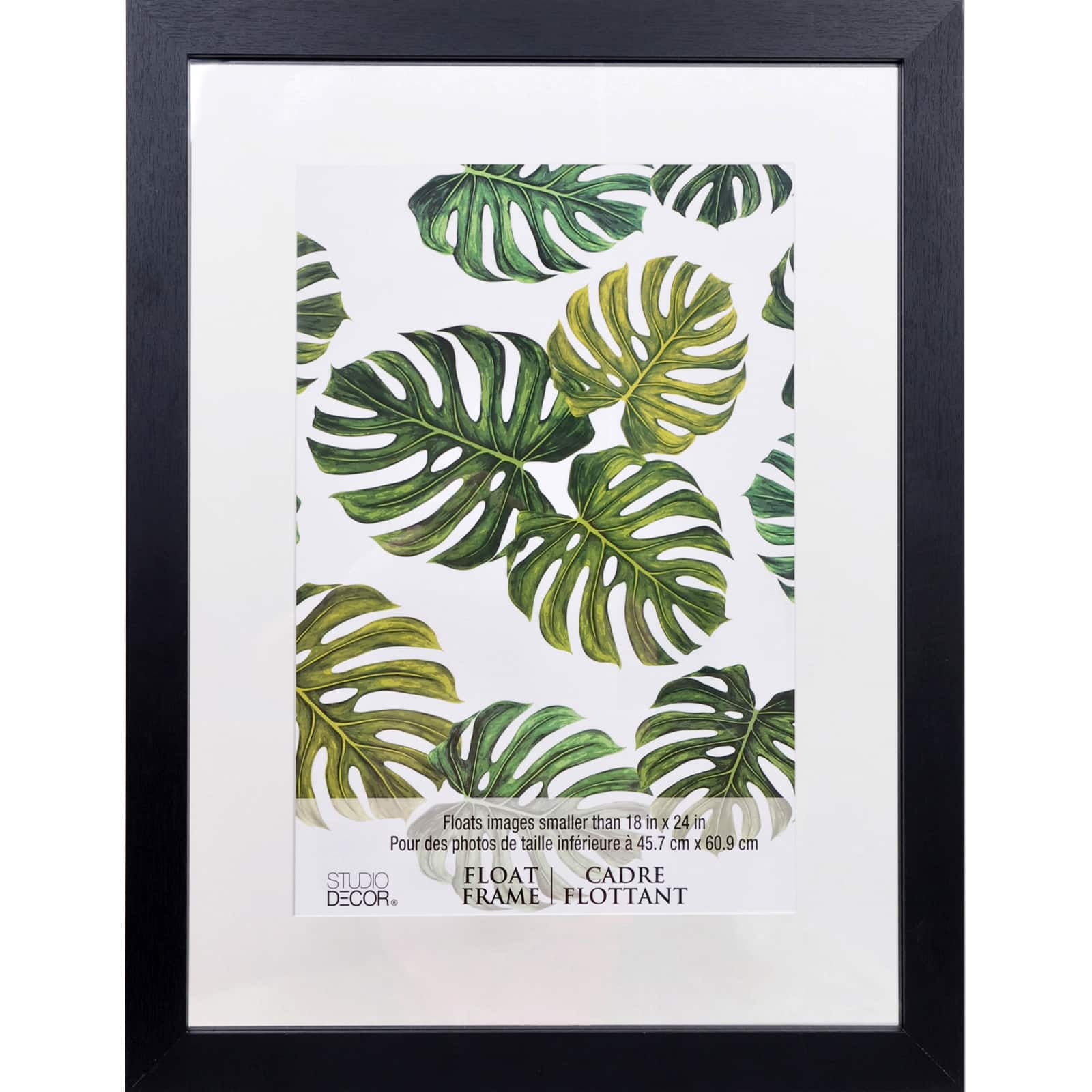 Studio Decor 18" x 24" Black Float Picture Frame - Pre-attached Hanging Hardware, Horizontal or Vertical - MDF, Bulk 6 Pack
