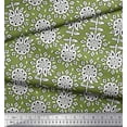 thumbnail image 2 of Soimoi Georgette Viscose Fabric Leaves & Floral Block Print Sewing Fabric Yard 42 Inch Wide, 2 of 3