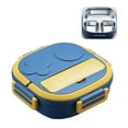 thumbnail image 1 of Carevas Lunch Box With Fork 3 Compartment Japanese Lunch Box Reusable Lunch Dinner Containers Leakproof Stainless Steel Bento Box for Adults Kids School Office, 1 of 7
