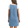 thumbnail image 5 of Sleeveless A-line Denim Dress Women Casual Loose Jean Dress with Pocket, 5 of 7
